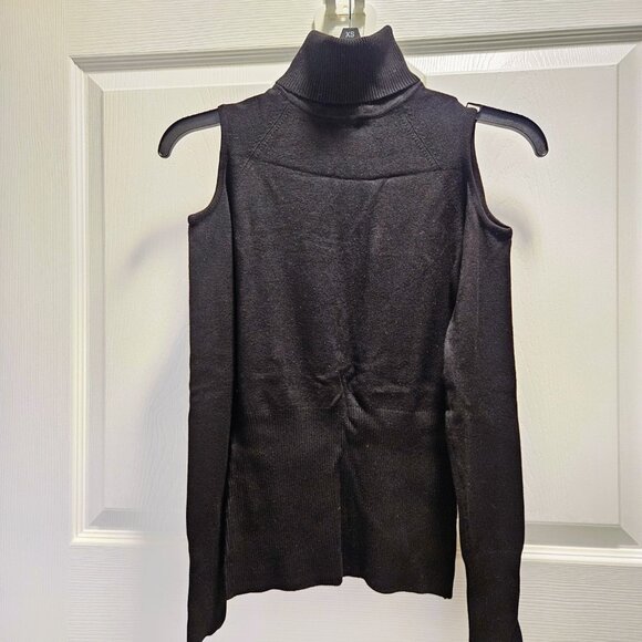 Cache Cold Shoulder Black Turtleneck Sweater - NEW - Picture 3 of 5